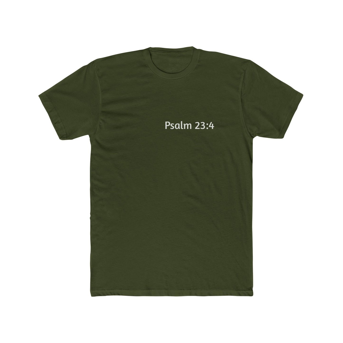 Dark Shirts - Psalm 23:4 - Unisex Cotton Crew Tee – Psalm 23:4, Inspirational Shirt, Christian Apparel, Gift for Believers, Casual Wear