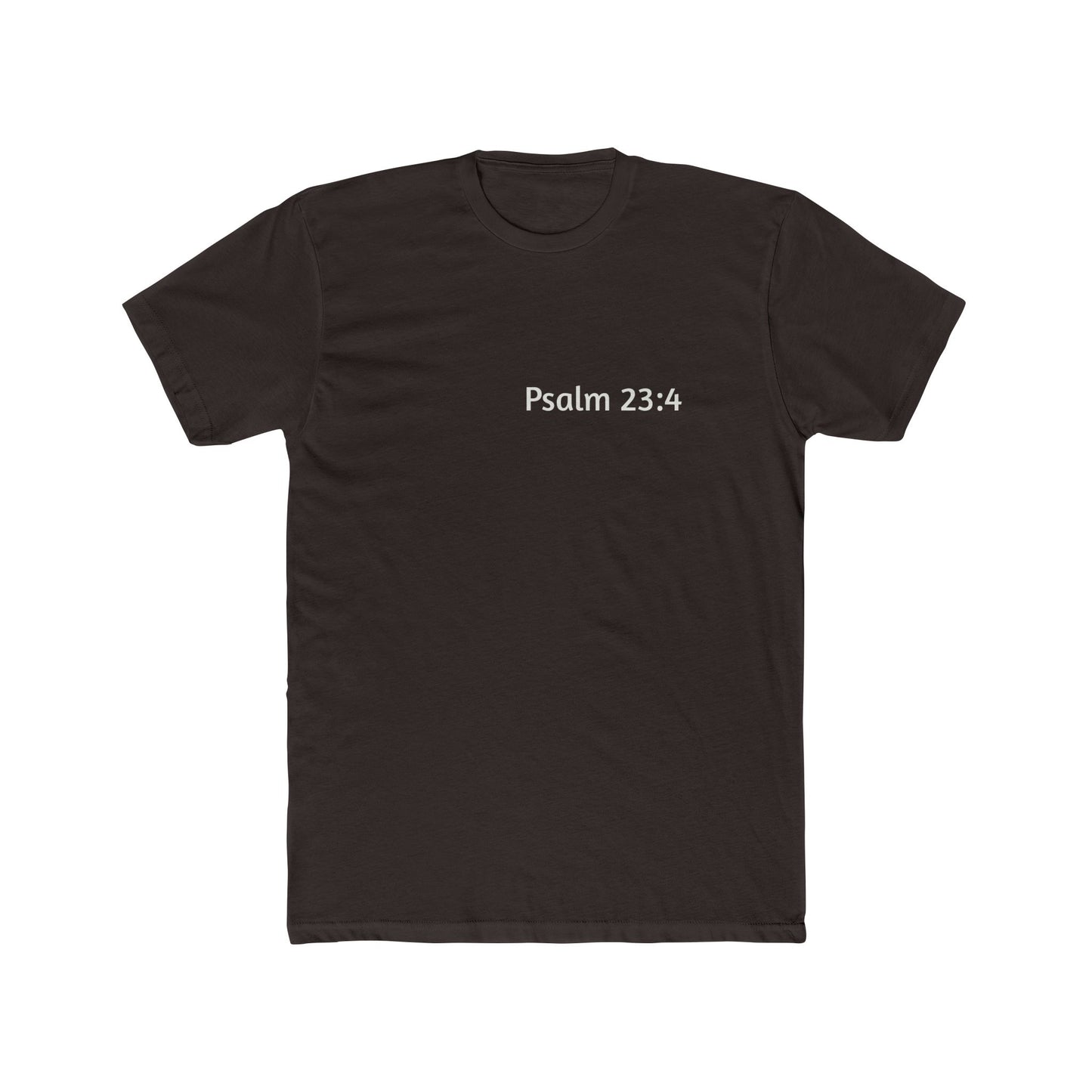 Dark Shirts - Psalm 23:4 - Unisex Cotton Crew Tee – Psalm 23:4, Inspirational Shirt, Christian Apparel, Gift for Believers, Casual Wear