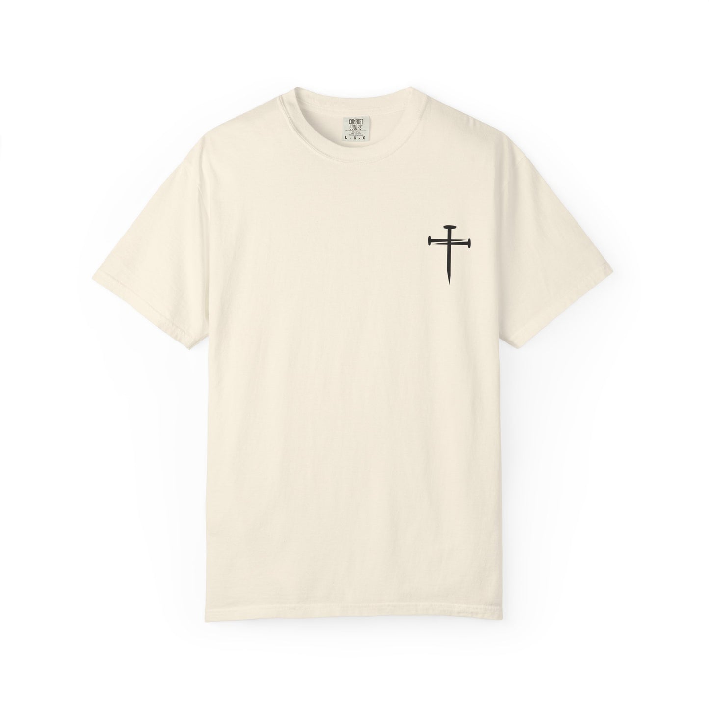 Edgy Nail Cross Design. Garment-Dyed T-Shirt with Minimalist Design, Unisex Casual Tee, Summer Wardrobe Staple, Gift for Him/Her, Trendy Fashion Top