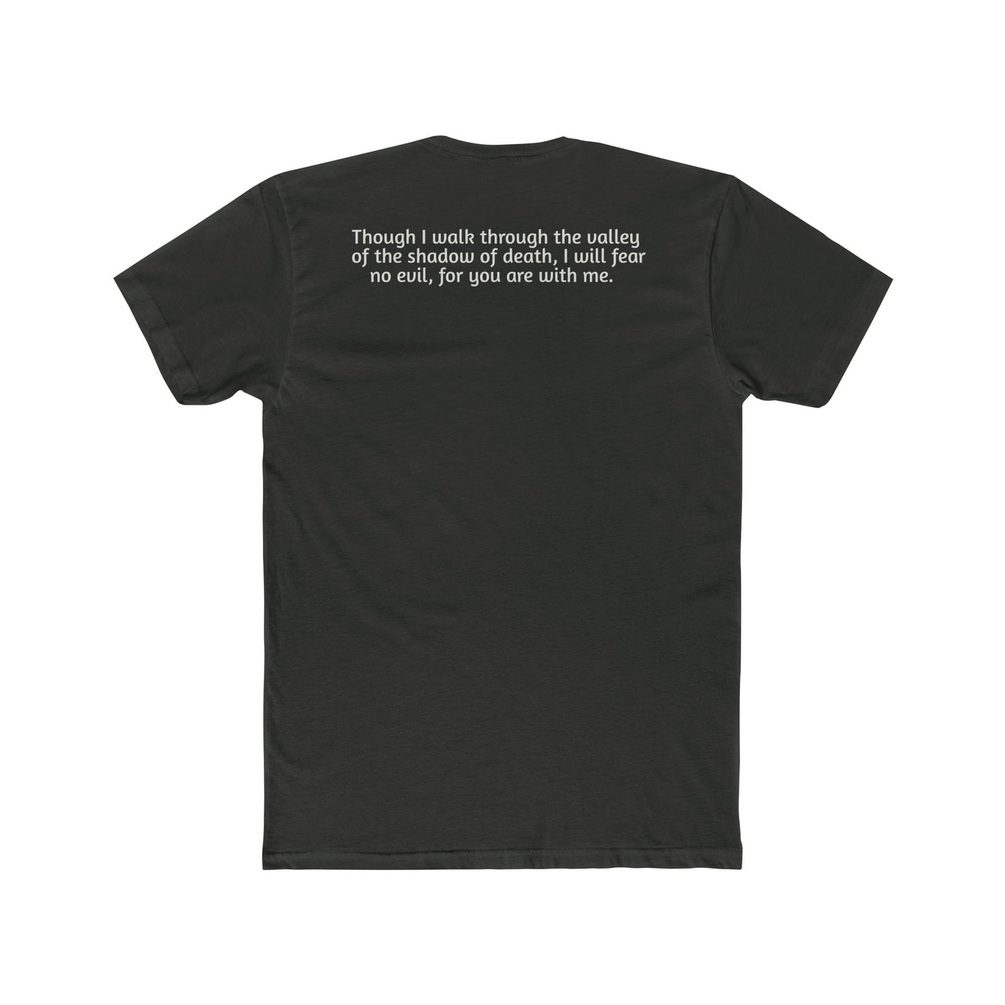 Dark Shirts - Psalm 23:4 - Unisex Cotton Crew Tee – Psalm 23:4, Inspirational Shirt, Christian Apparel, Gift for Believers, Casual Wear