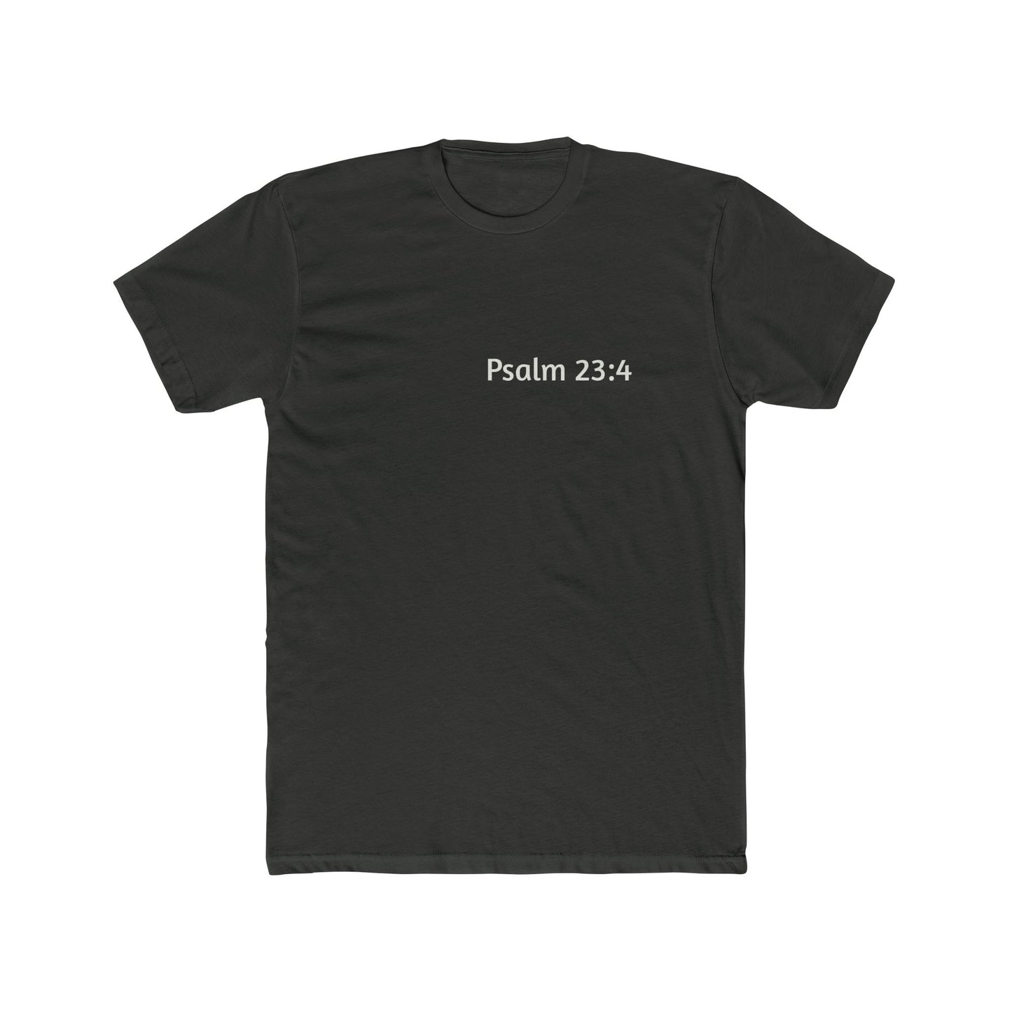 Dark Shirts - Psalm 23:4 - Unisex Cotton Crew Tee – Psalm 23:4, Inspirational Shirt, Christian Apparel, Gift for Believers, Casual Wear