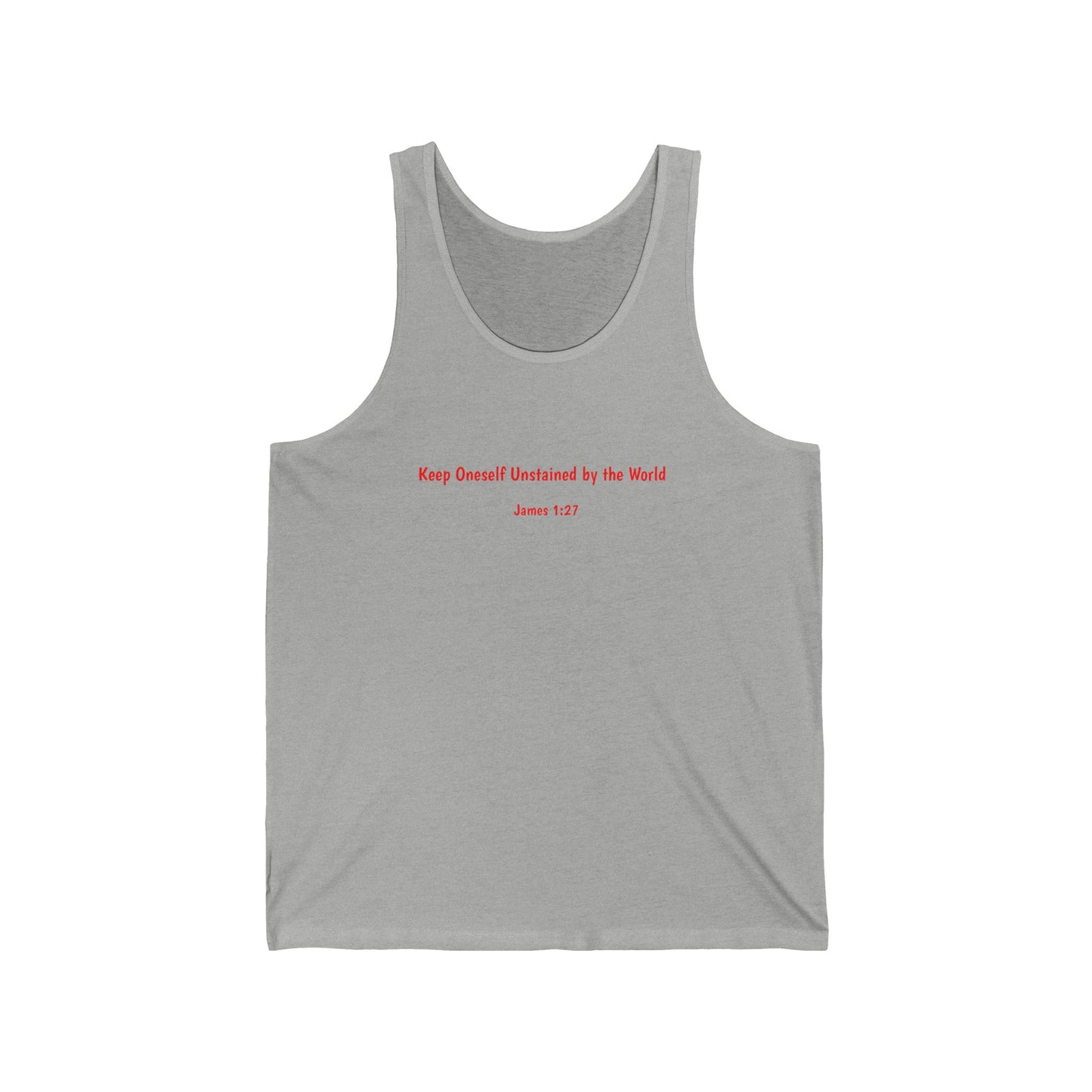 Light Shirts - James 1:27. We are reminded to stay true to yourself. Unisex Inspirational Jersey Tank Top - Motivational Workout Tee, Casual Summer Wear, Spiritual Gift, Relaxed Fit, Faith-Based Fashion