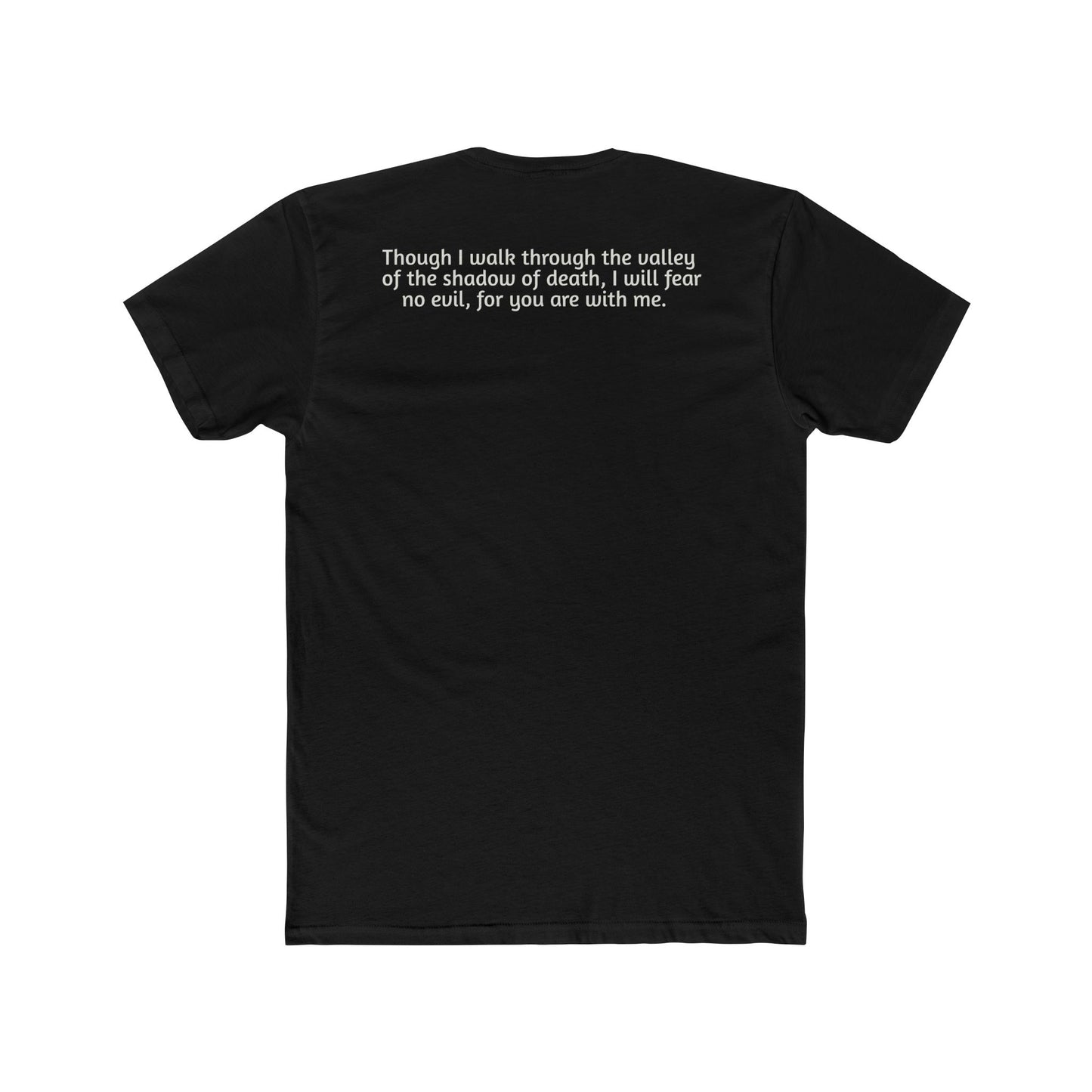 Dark Shirts - Psalm 23:4 - Unisex Cotton Crew Tee – Psalm 23:4, Inspirational Shirt, Christian Apparel, Gift for Believers, Casual Wear