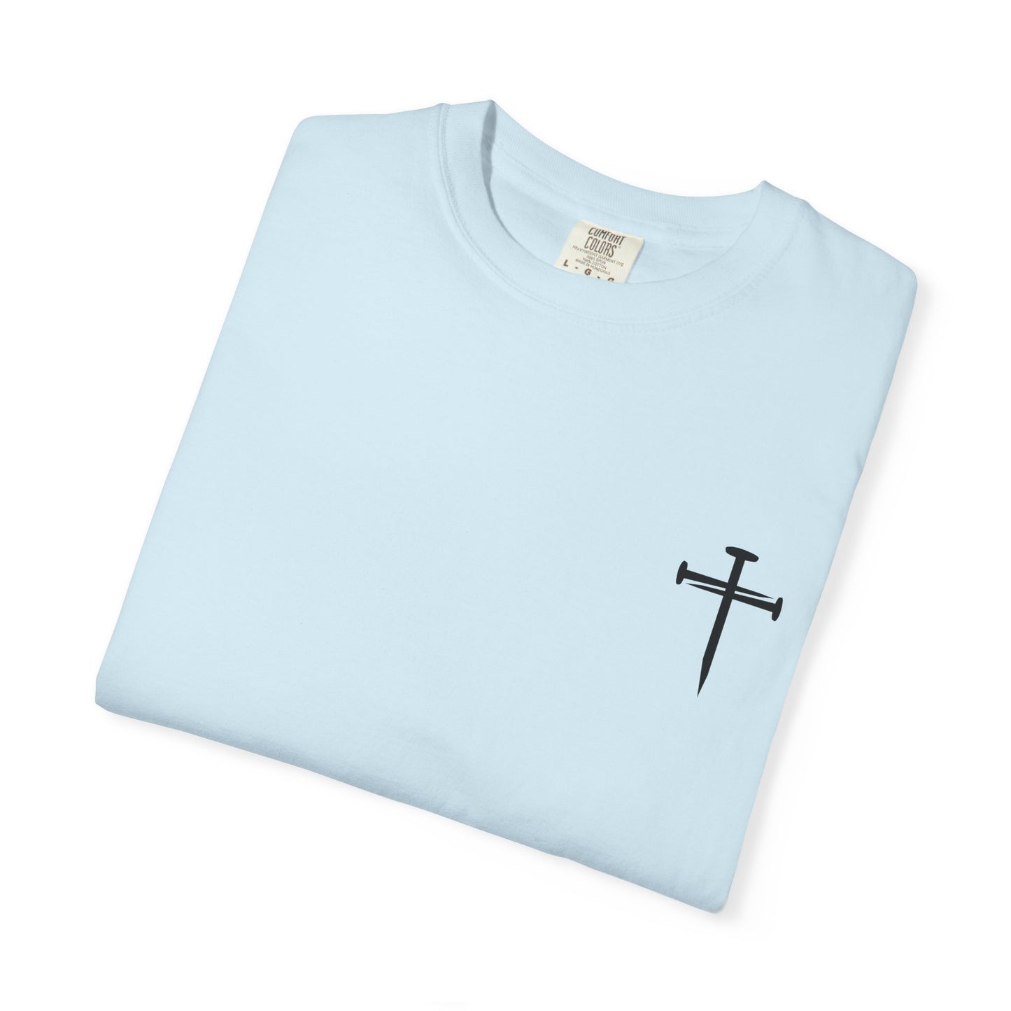 Edgy Nail Cross Design. Garment-Dyed T-Shirt with Minimalist Design, Unisex Casual Tee, Summer Wardrobe Staple, Gift for Him/Her, Trendy Fashion Top