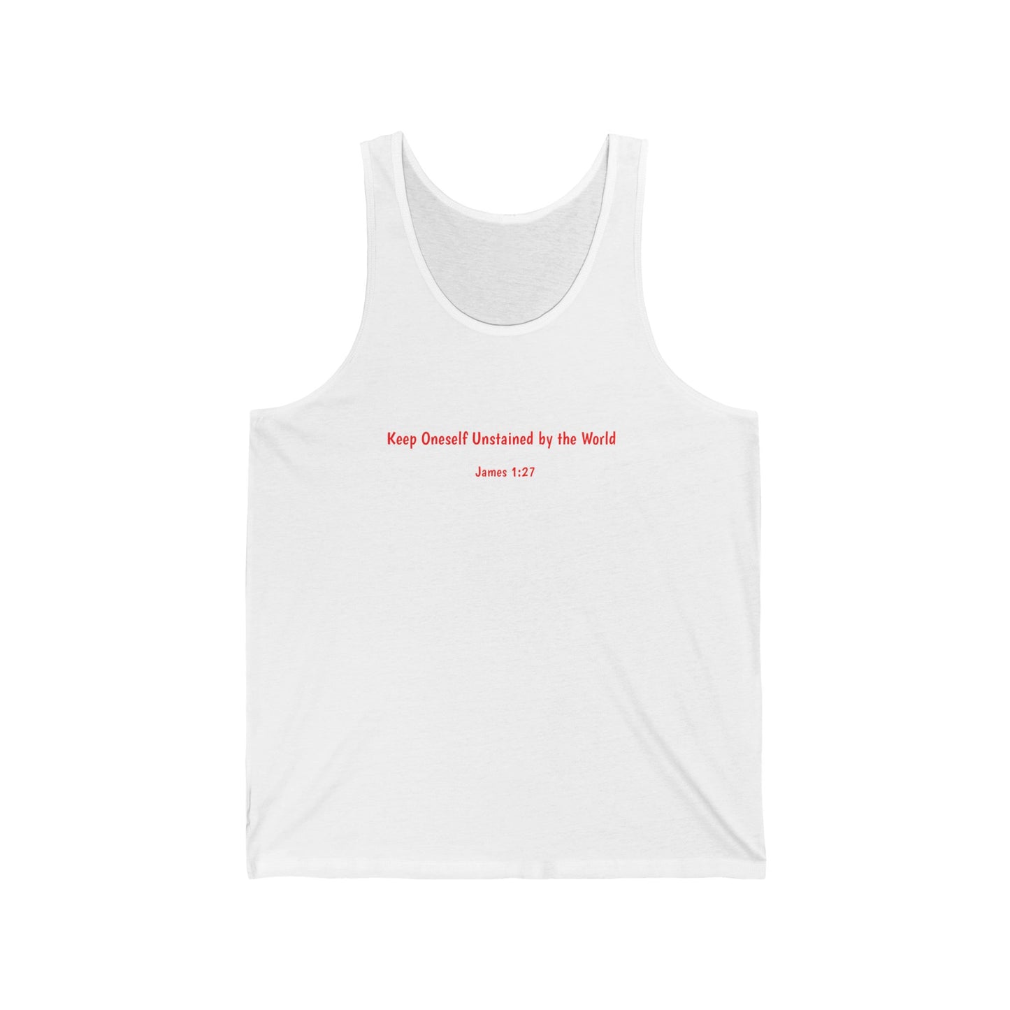 Light Shirts - James 1:27. We are reminded to stay true to yourself. Unisex Inspirational Jersey Tank Top - Motivational Workout Tee, Casual Summer Wear, Spiritual Gift, Relaxed Fit, Faith-Based Fashion