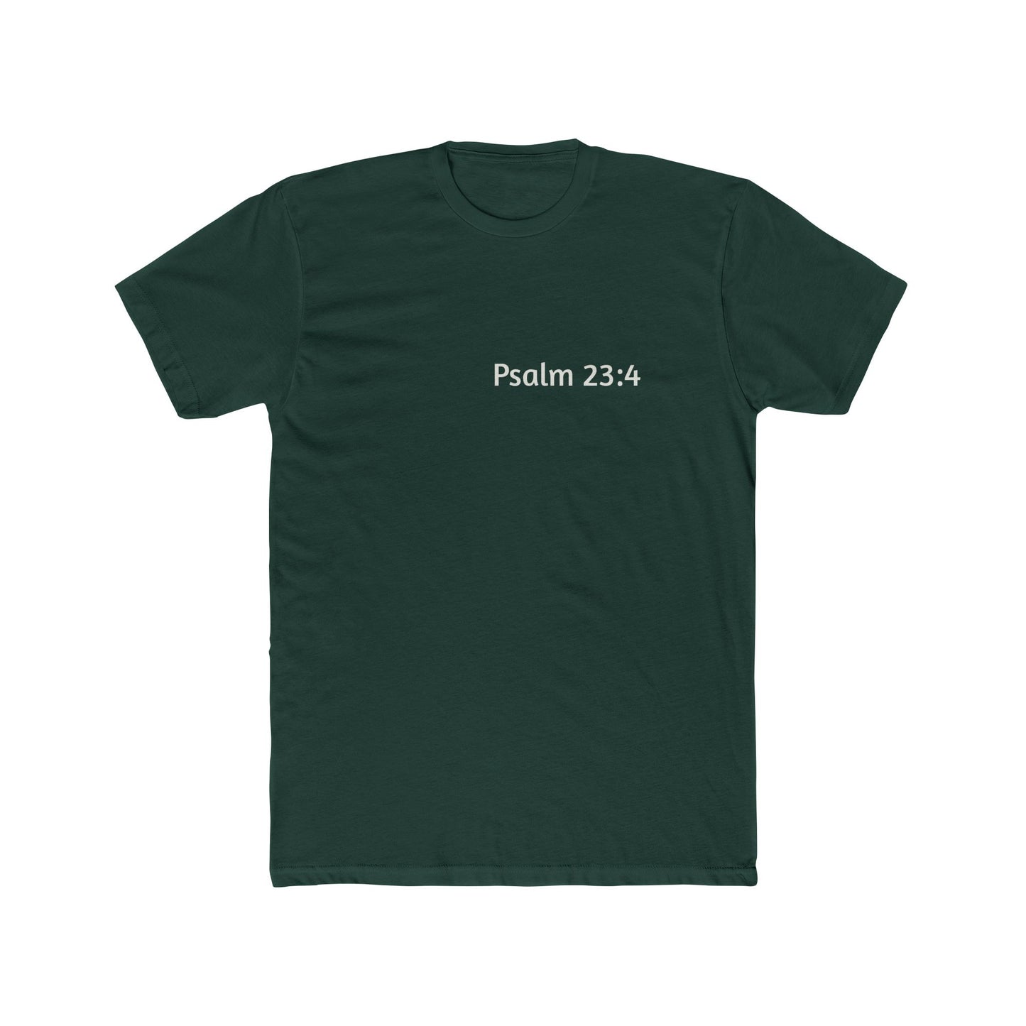 Dark Shirts - Psalm 23:4 - Unisex Cotton Crew Tee – Psalm 23:4, Inspirational Shirt, Christian Apparel, Gift for Believers, Casual Wear
