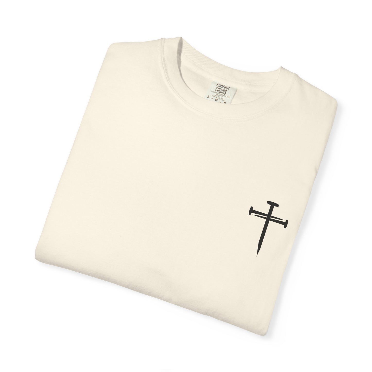 Edgy Nail Cross Design. Garment-Dyed T-Shirt with Minimalist Design, Unisex Casual Tee, Summer Wardrobe Staple, Gift for Him/Her, Trendy Fashion Top