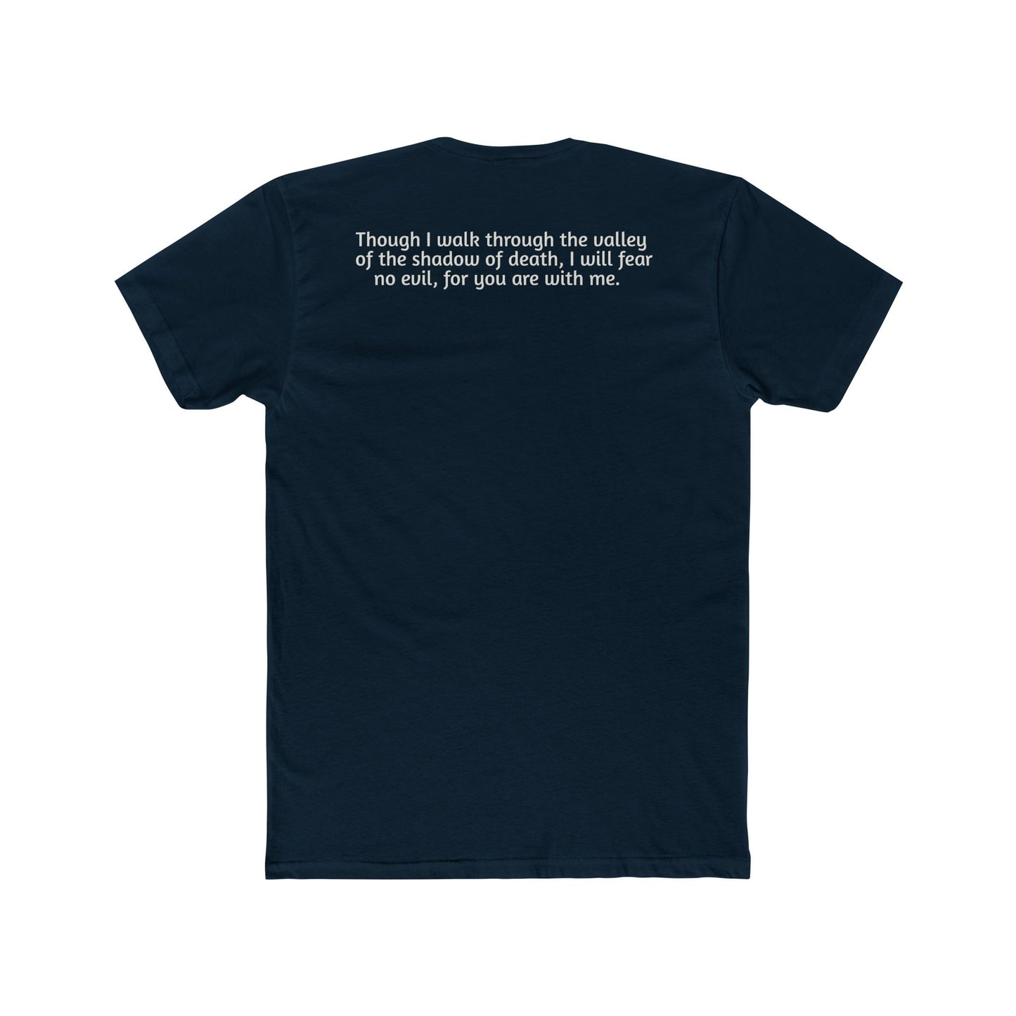 Dark Shirts - Psalm 23:4 - Unisex Cotton Crew Tee – Psalm 23:4, Inspirational Shirt, Christian Apparel, Gift for Believers, Casual Wear