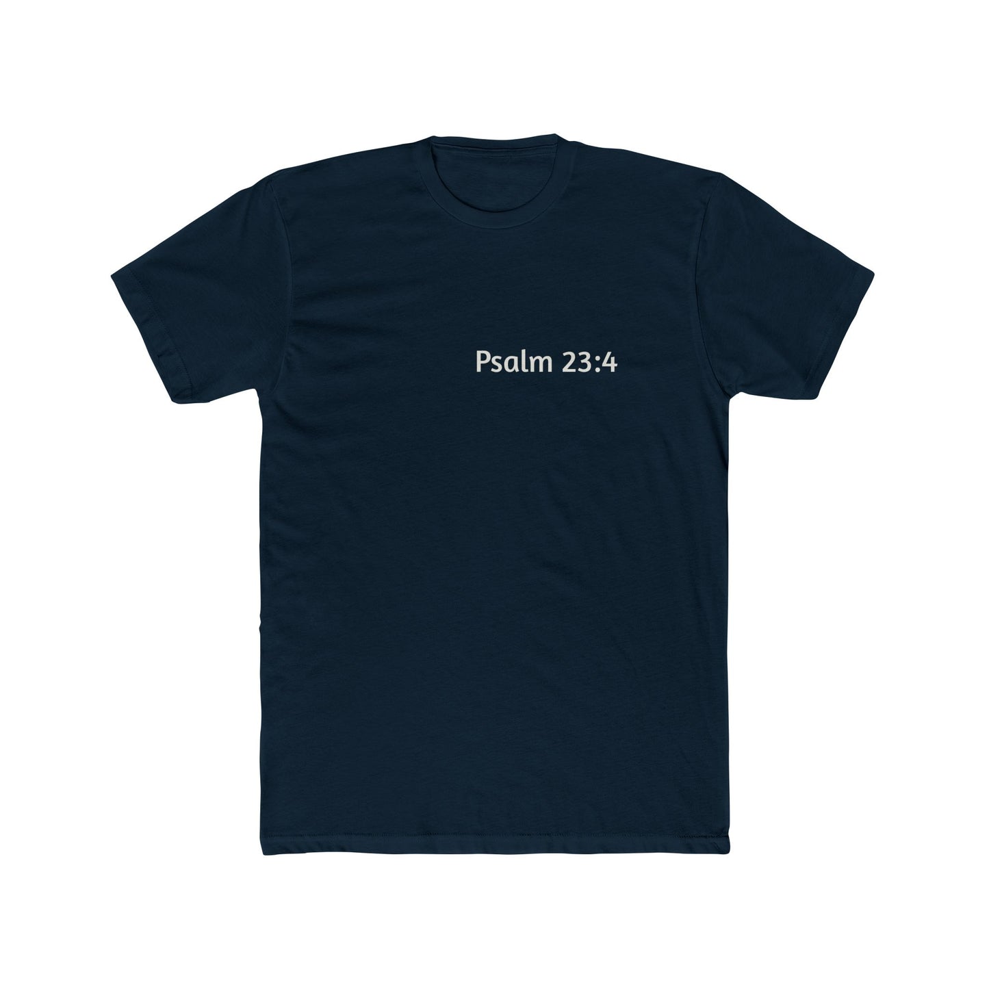 Dark Shirts - Psalm 23:4 - Unisex Cotton Crew Tee – Psalm 23:4, Inspirational Shirt, Christian Apparel, Gift for Believers, Casual Wear