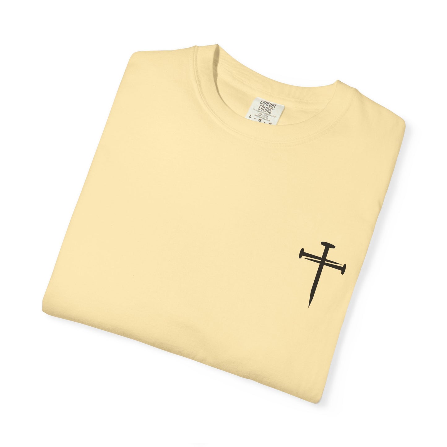 Edgy Nail Cross Design. Garment-Dyed T-Shirt with Minimalist Design, Unisex Casual Tee, Summer Wardrobe Staple, Gift for Him/Her, Trendy Fashion Top
