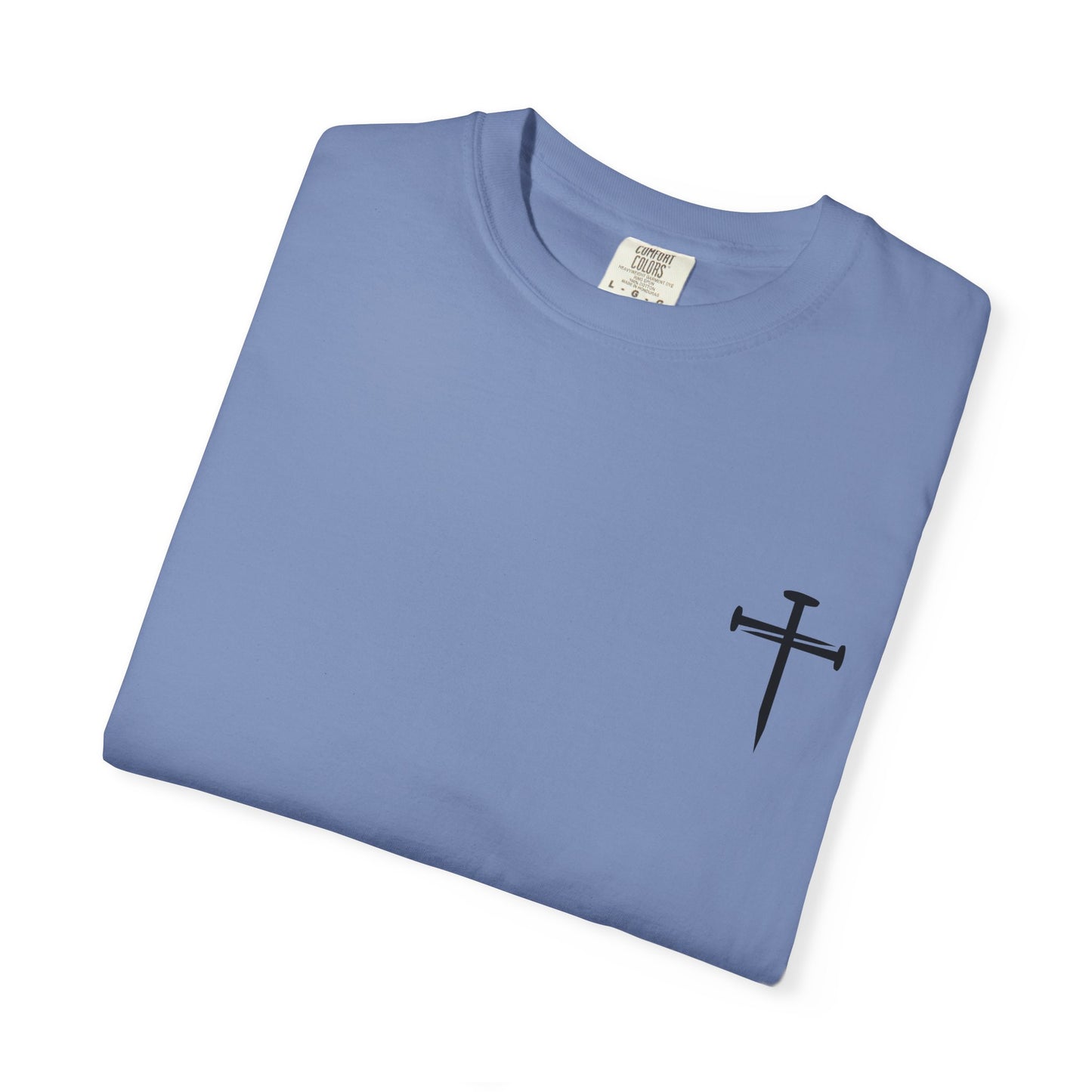 Edgy Nail Cross Design. Garment-Dyed T-Shirt with Minimalist Design, Unisex Casual Tee, Summer Wardrobe Staple, Gift for Him/Her, Trendy Fashion Top