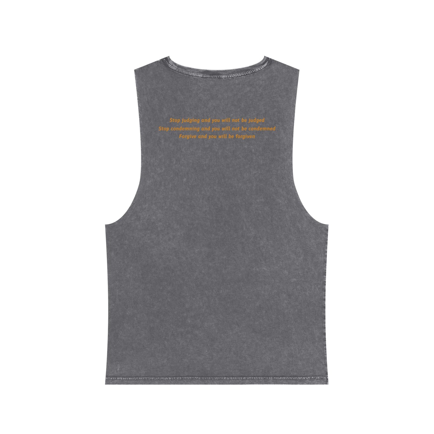 Luke 6:37 -- Unisex Vintage Stonewash Tank Top, Casual Summer Shirt, Fitness Apparel, Gift for Him, Motivational Wear, Outdoor Activities