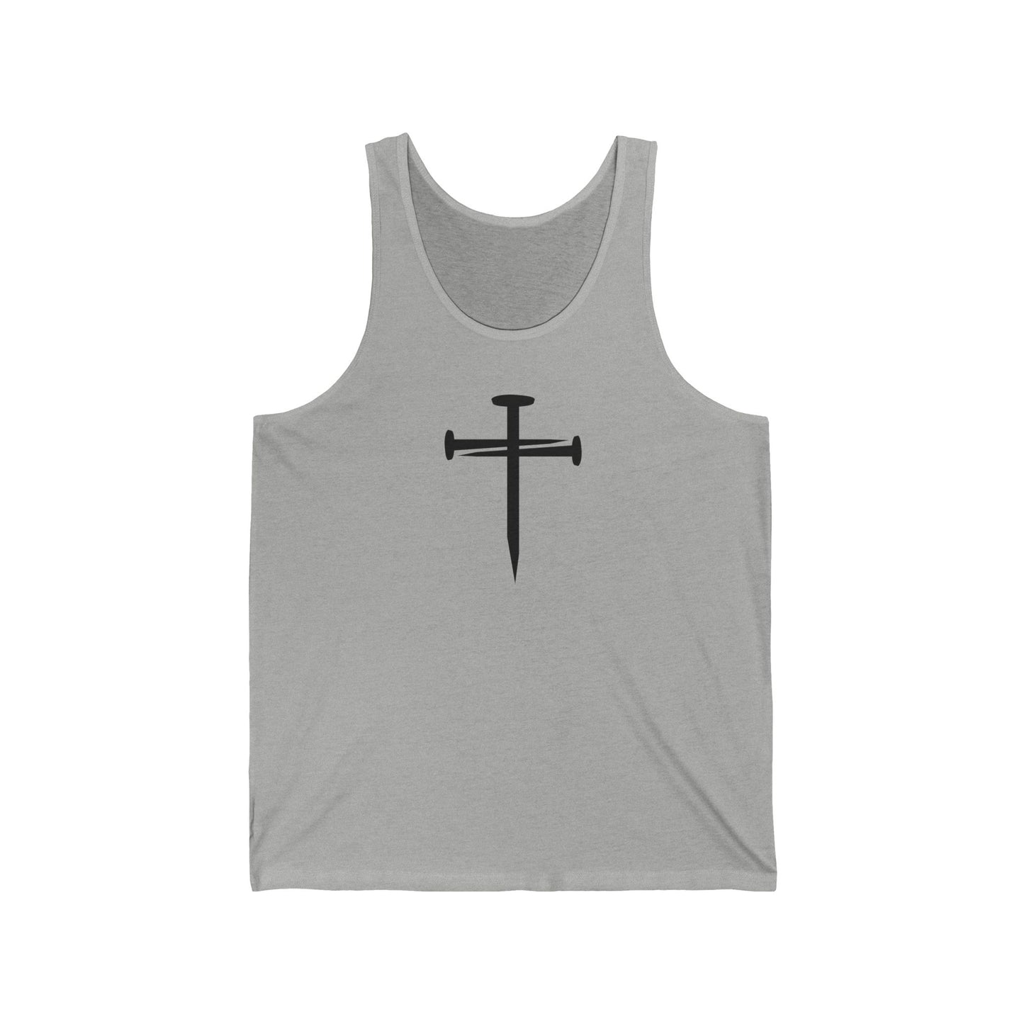 Edgy Nail Cross Design - Unisex Jersey Tank, Gym Wear, Summer Workout Top, Casual Wear, Gift for Him or Her, Festival Outfit, Beachwear