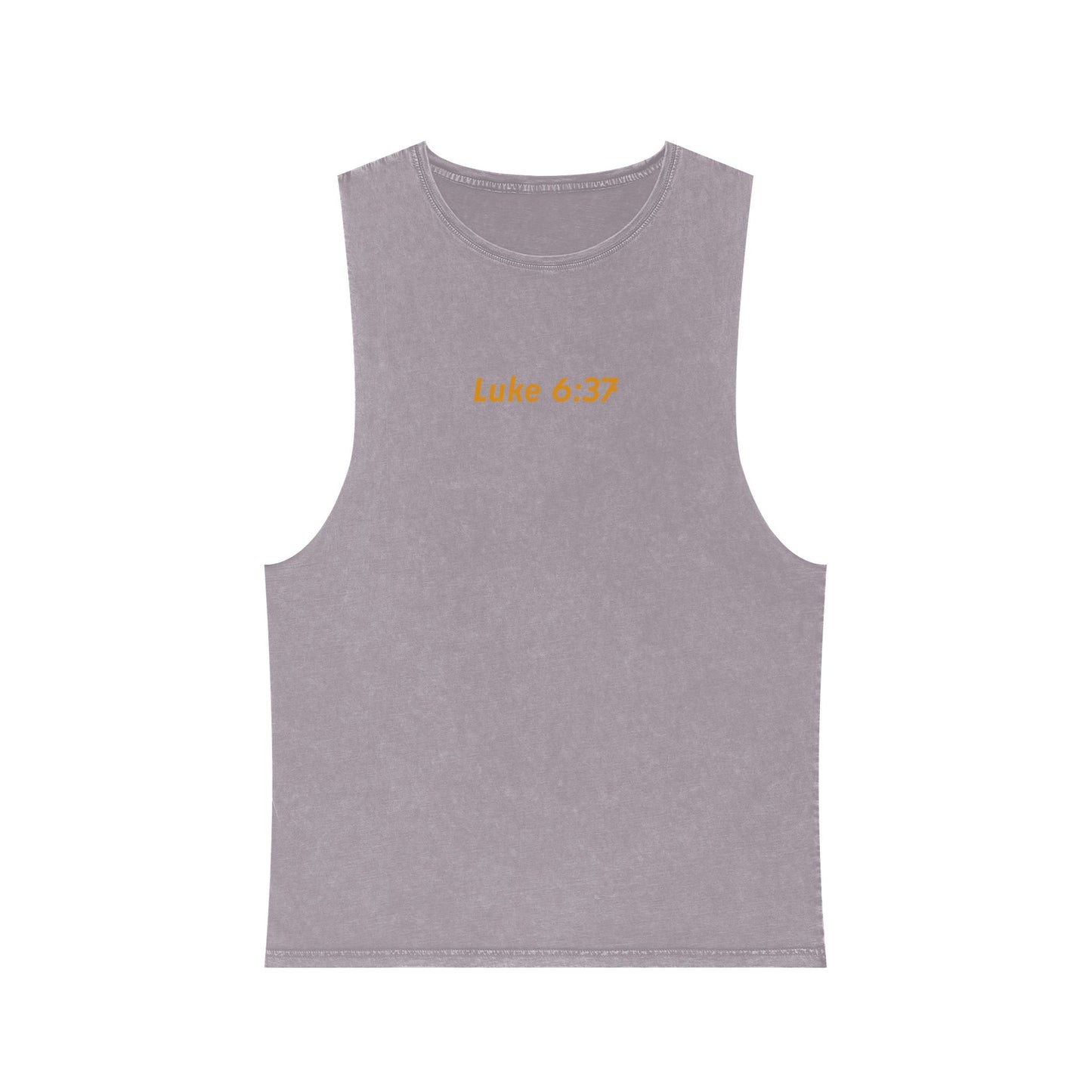 Luke 6:37 -- Unisex Vintage Stonewash Tank Top, Casual Summer Shirt, Fitness Apparel, Gift for Him, Motivational Wear, Outdoor Activities
