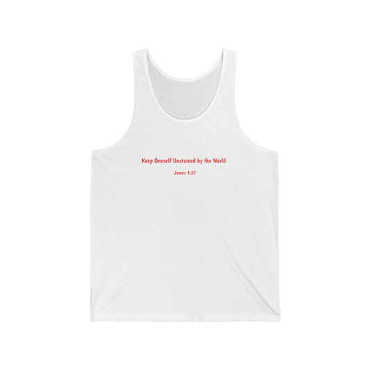 Light Shirts - James 1:27.  We are reminded to stay true to yourself.  Unisex Inspirational Jersey Tank Top - Motivational Workout Tee, Casual Summer Wear, Spiritual Gift, Relaxed Fit, Faith-Based Fashion