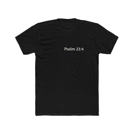 Dark Shirts -  Psalm 23:4 - Unisex Cotton Crew Tee – Psalm 23:4, Inspirational Shirt, Christian Apparel, Gift for Believers, Casual Wear