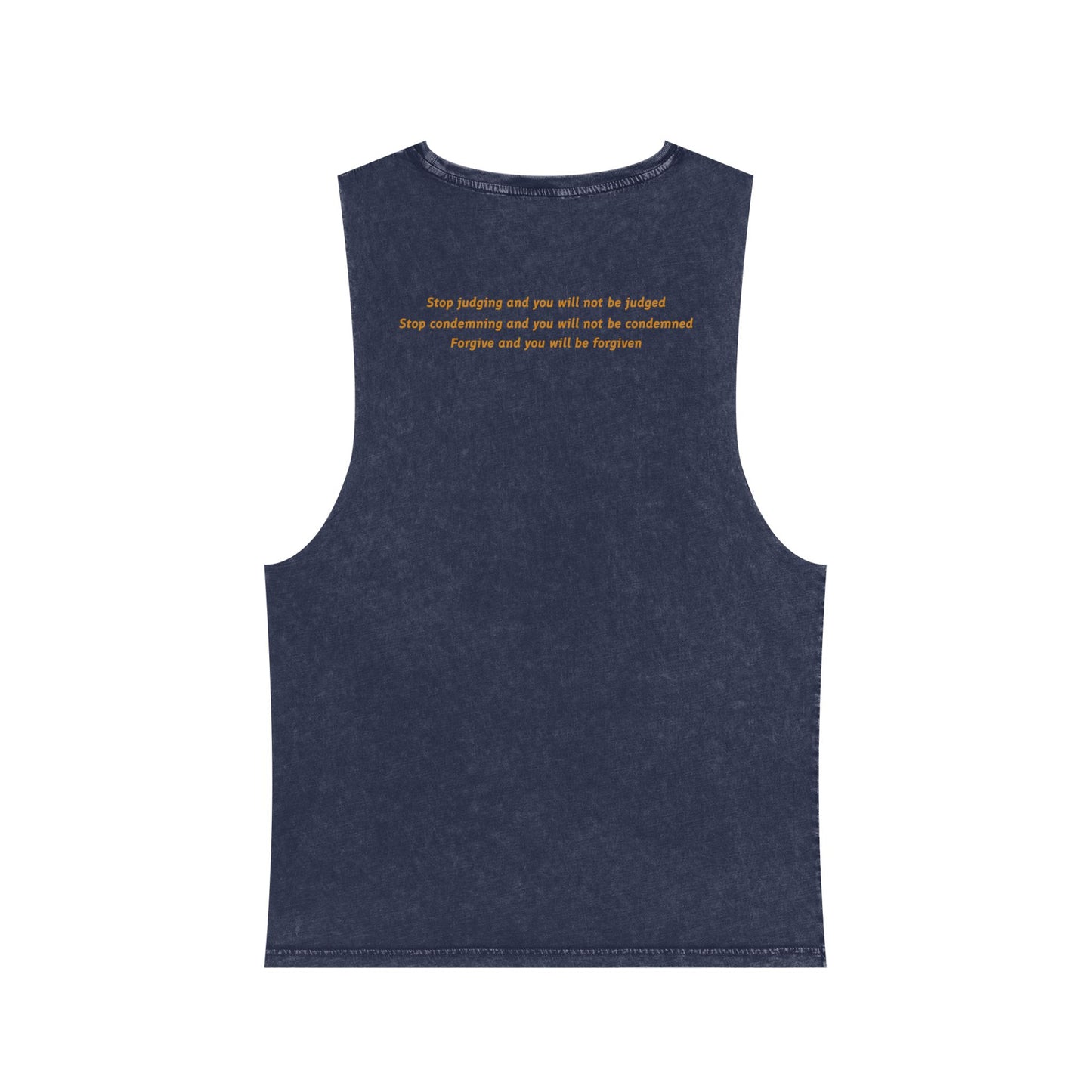 Luke 6:37 -- Unisex Vintage Stonewash Tank Top, Casual Summer Shirt, Fitness Apparel, Gift for Him, Motivational Wear, Outdoor Activities