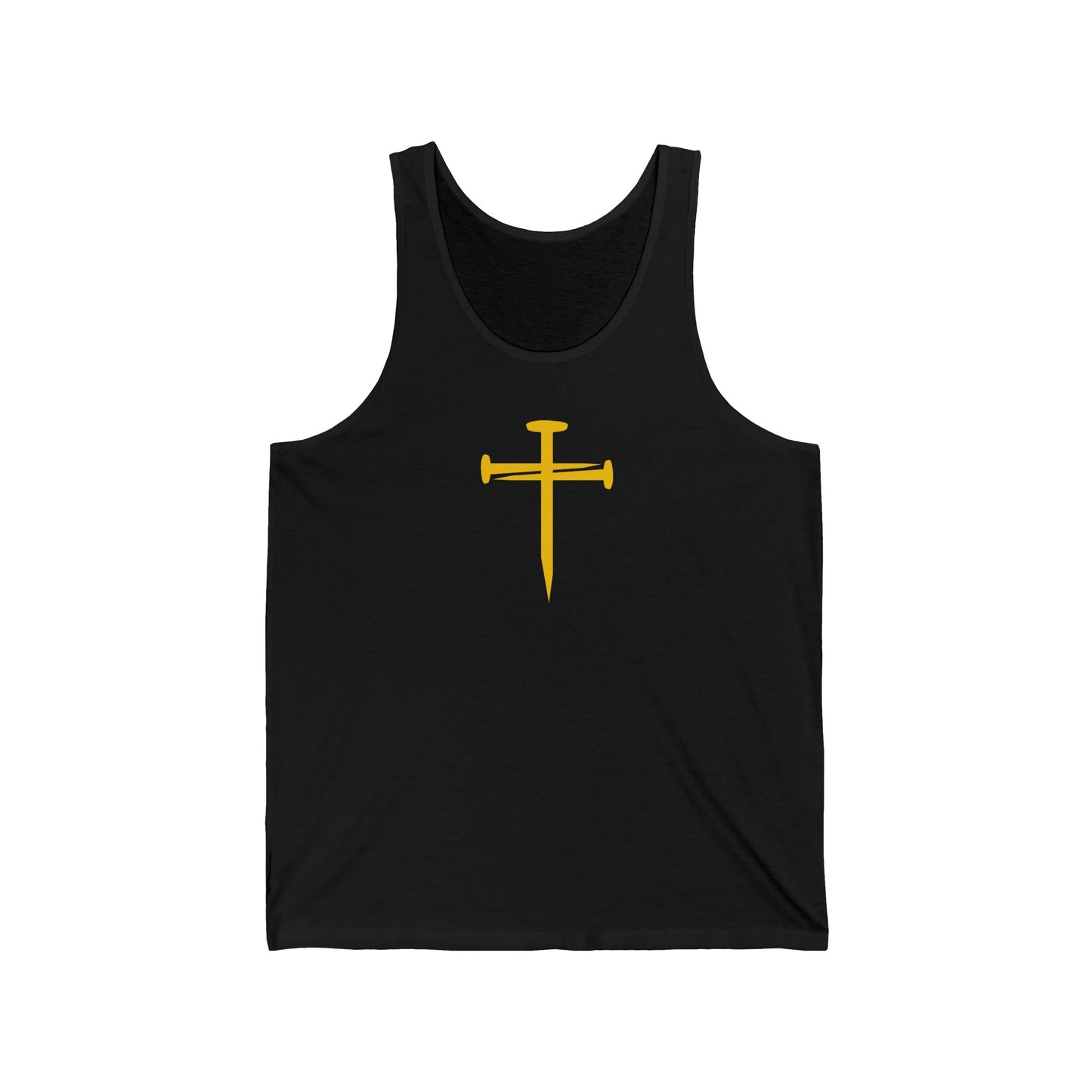Edgy Nail Cross Design - Unisex Jersey Tank, Gym Wear, Summer Workout Top, Casual Wear, Gift for Him or Her, Festival Outfit, Beachwear