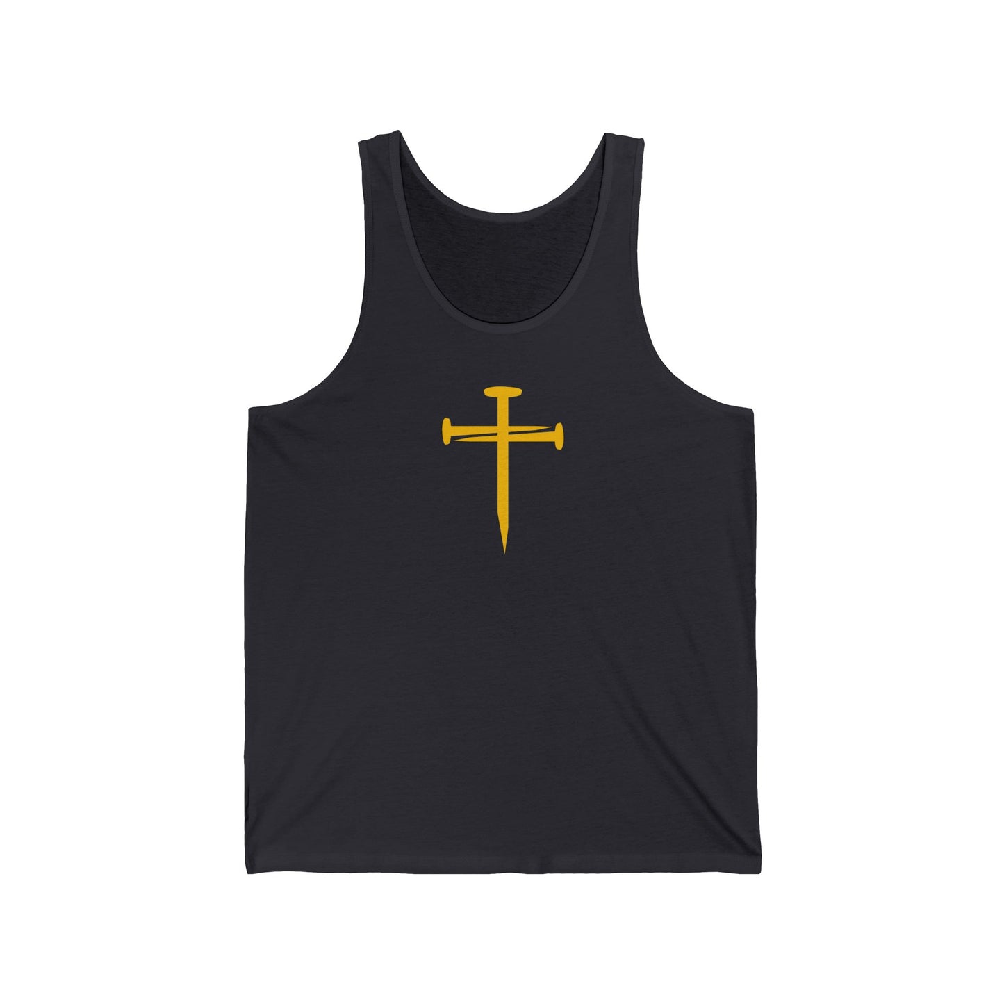 Edgy Nail Cross Design - Unisex Jersey Tank, Gym Wear, Summer Workout Top, Casual Wear, Gift for Him or Her, Festival Outfit, Beachwear